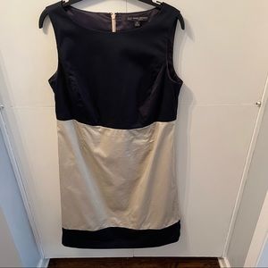 Brooks Brothers Navy and Khaki Sheath Dress